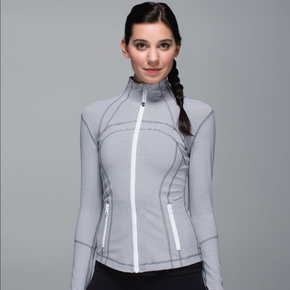 Lululemon Grey & White Striped Define Jacket